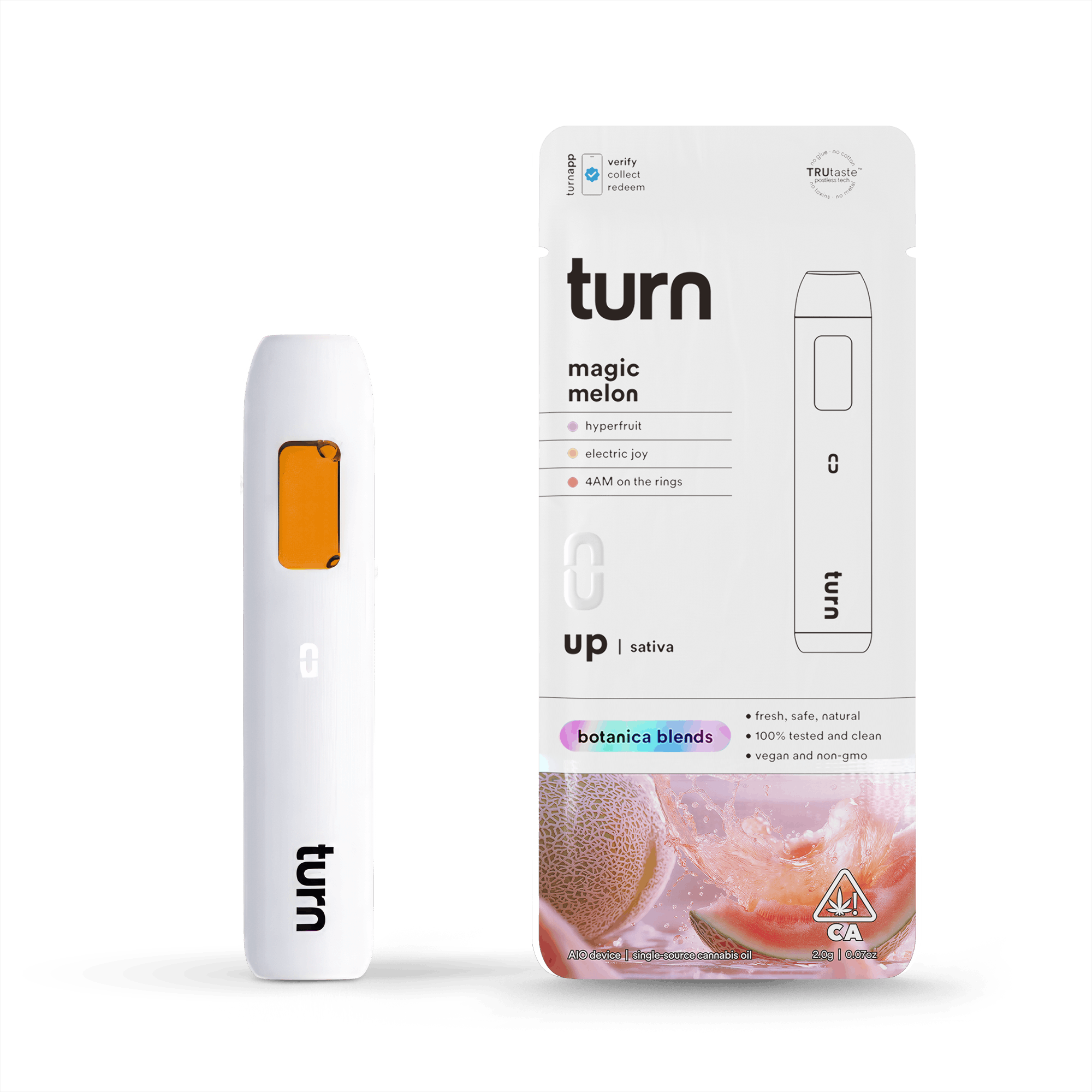 turn - 2.0g AIO | magic melon | botanica blends | down | - 1
