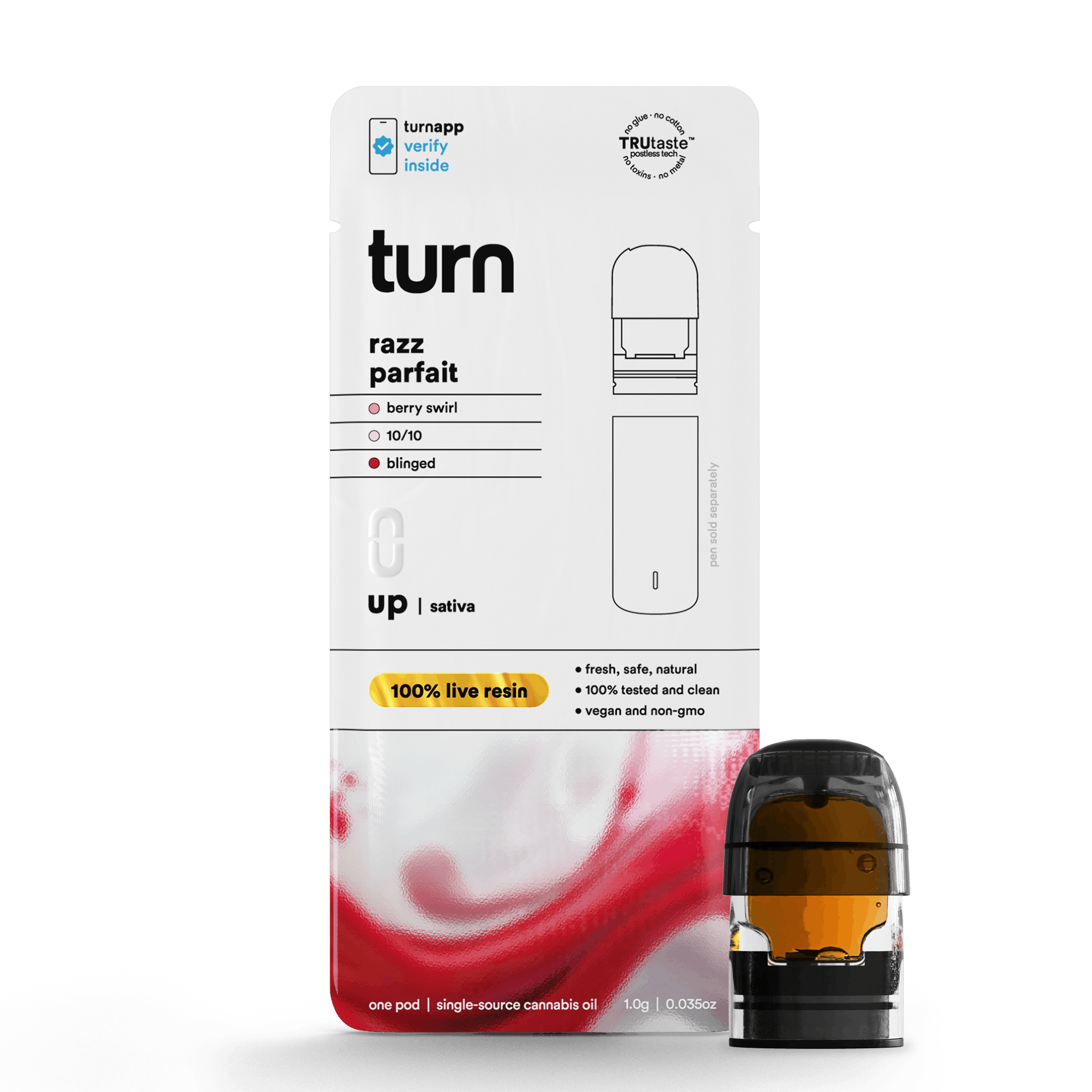 turn - 1.0g pod | razz parfait | 100% live resin | up | - 1