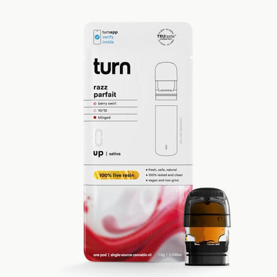 turn - 1.0g pod | razz parfait | 100% live resin | up | - 1
