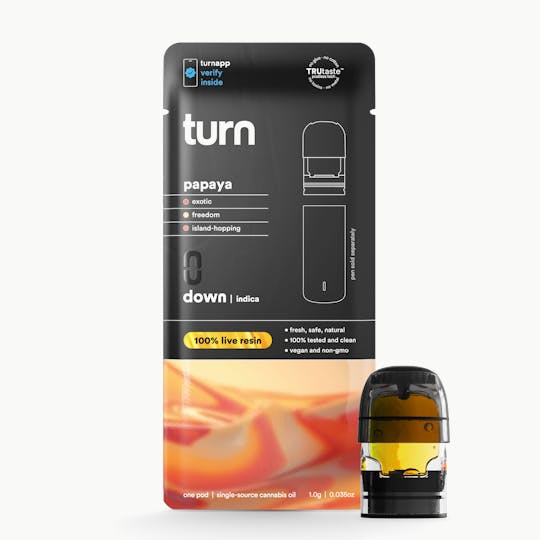 turn - 1.0g pod | papaya | 100% live resin | down | - 1