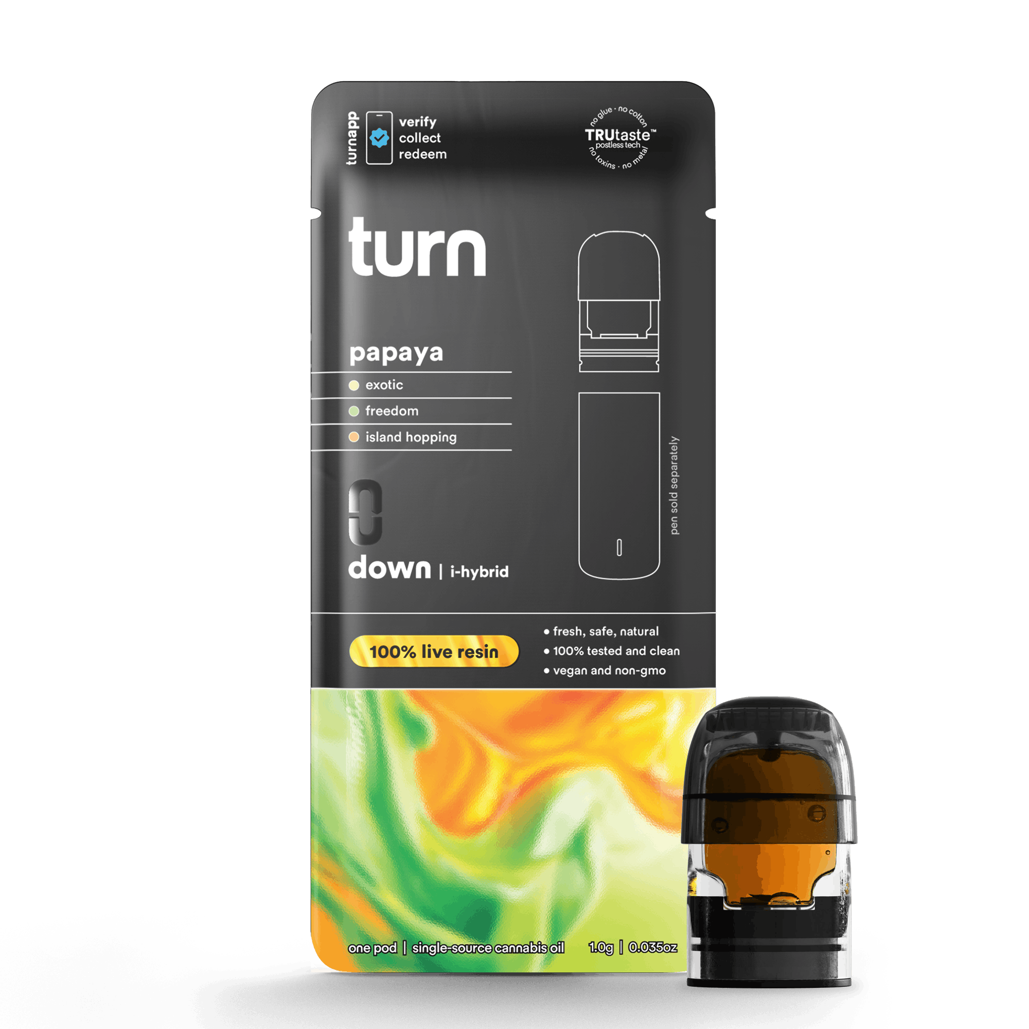turn - 1.0g pod | papaya | 100% live resin | down | - 1