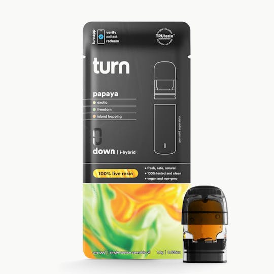 turn - 1.0g pod | papaya | 100% live resin | down | - 1