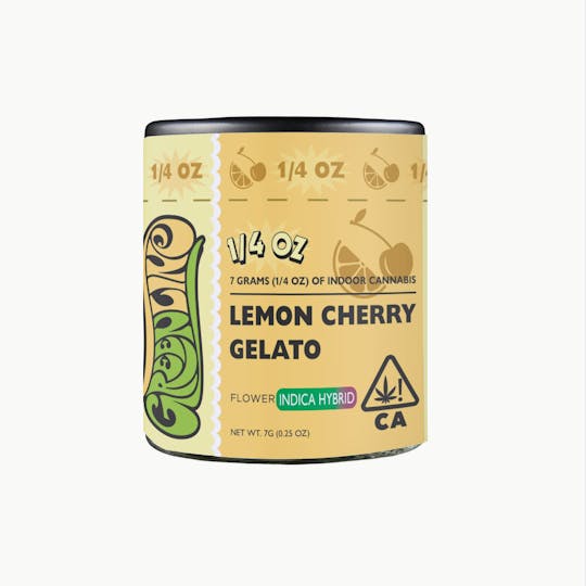 Greenline - Lemon Cherry Gelato - 1/4 oz - Indoor - Indica Hybrid - 7g - 1