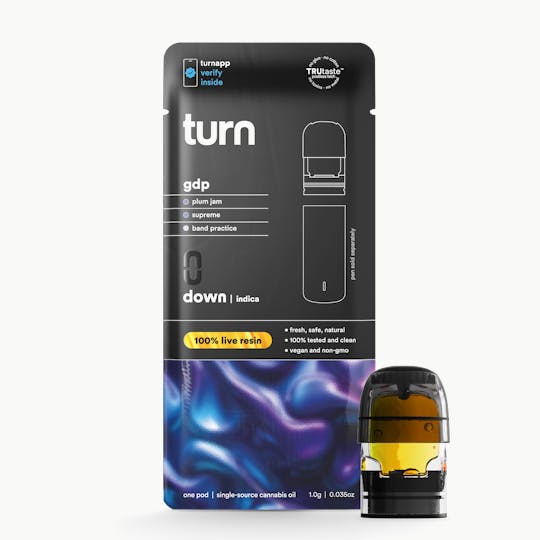 turn - 1.0g pod | GDP | 100% live resin | down | - 1