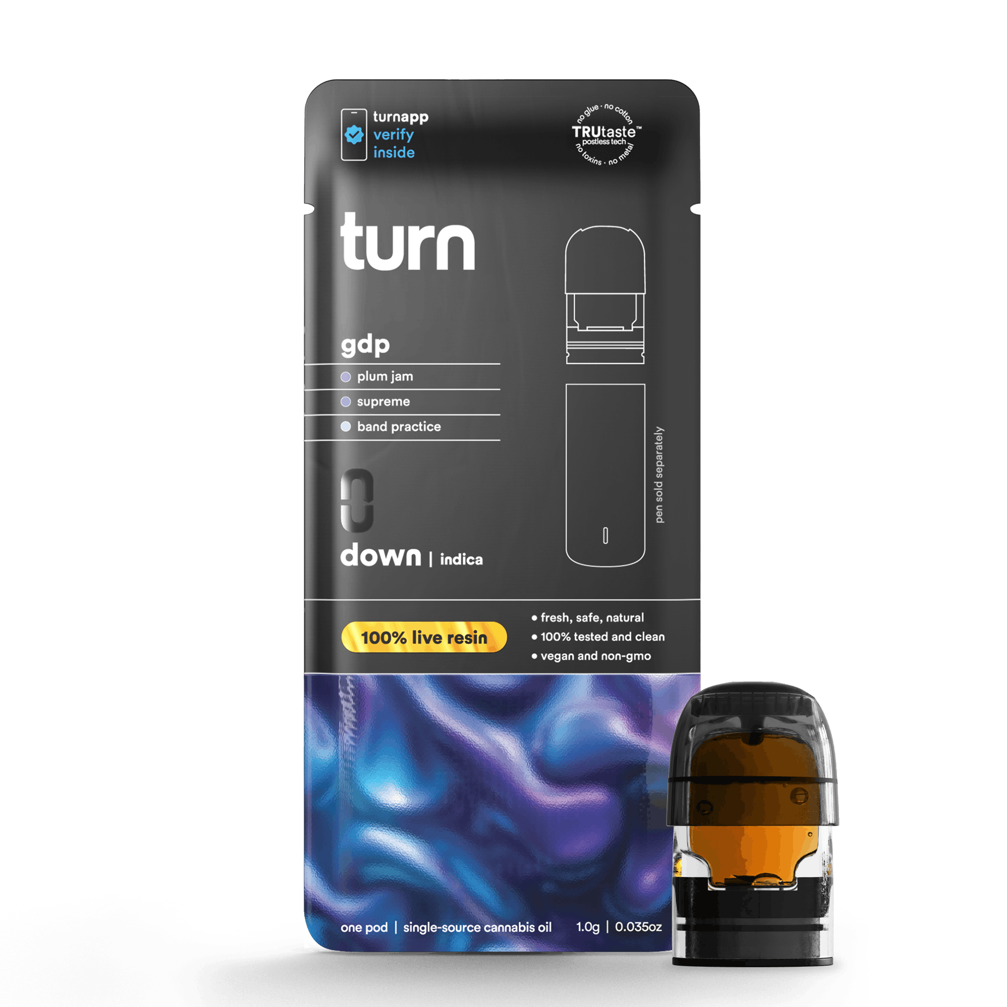 turn - 1.0g pod | GDP | 100% live resin | down | - 1