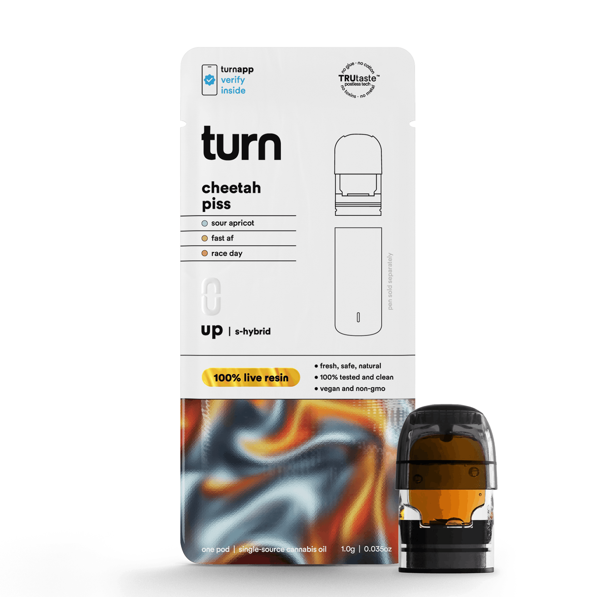 turn - 1.0g pod | cheetah piss | 100% live resin | up | - 1