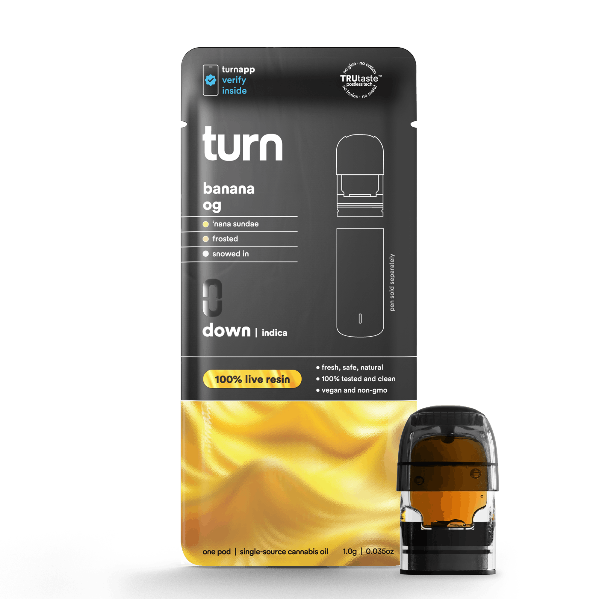 turn - 1.0g pod | banana OG | 100% live resin | down | - 1