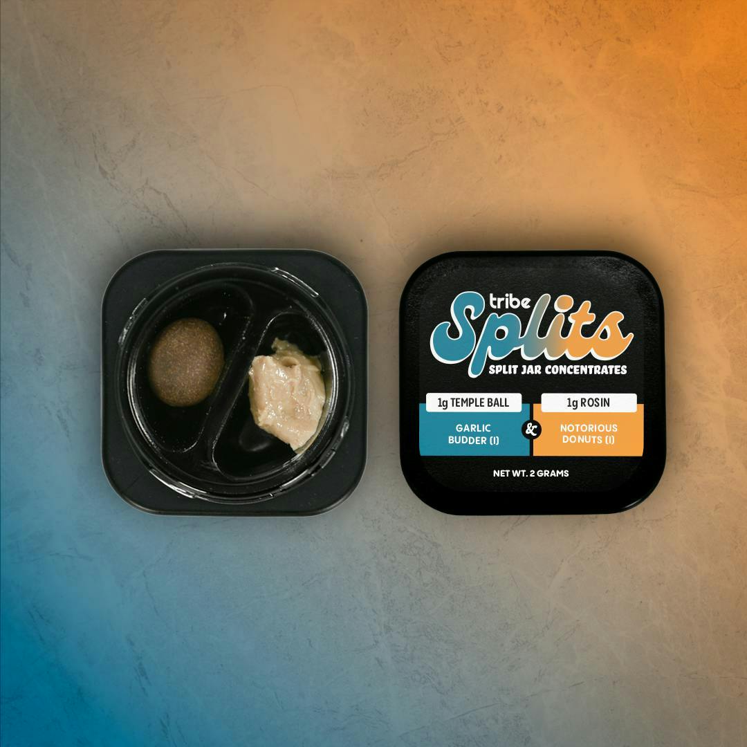 Tribe - Notorious Donuts + Garlic Budder | 1g Rosin + 1g Temple Ball | Splits - 1