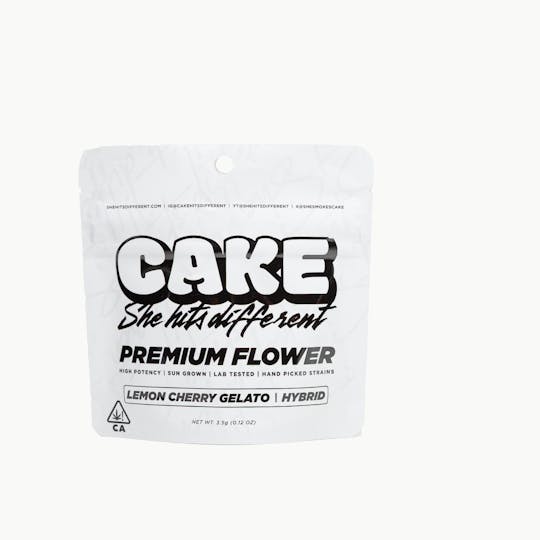 CAKE she hits different - Lemon Cherry Gelato - 3.5 Grams - Hybrid - Premium Flower - 1