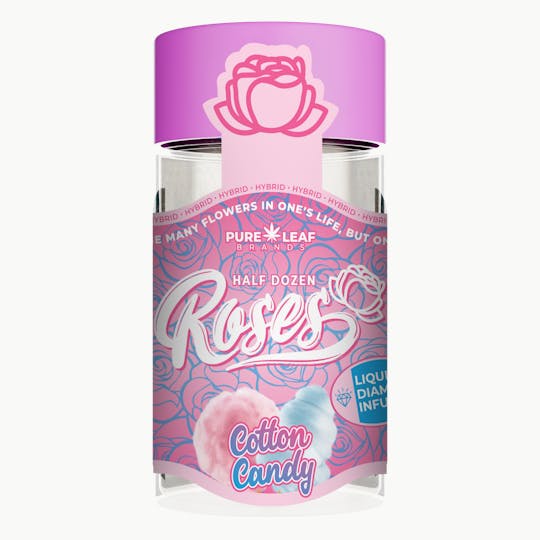 Roses - COTTON CANDY Roses 6 Pack Hybrid | Liquid Diamond Infused | 3.6G (.6g ea) - 1