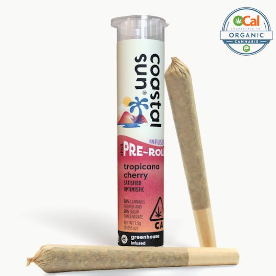Coastal Sun - Tropicana Cherry Infused Greenhouse 0.75g Pre-Roll 2pk 1.5g - 1