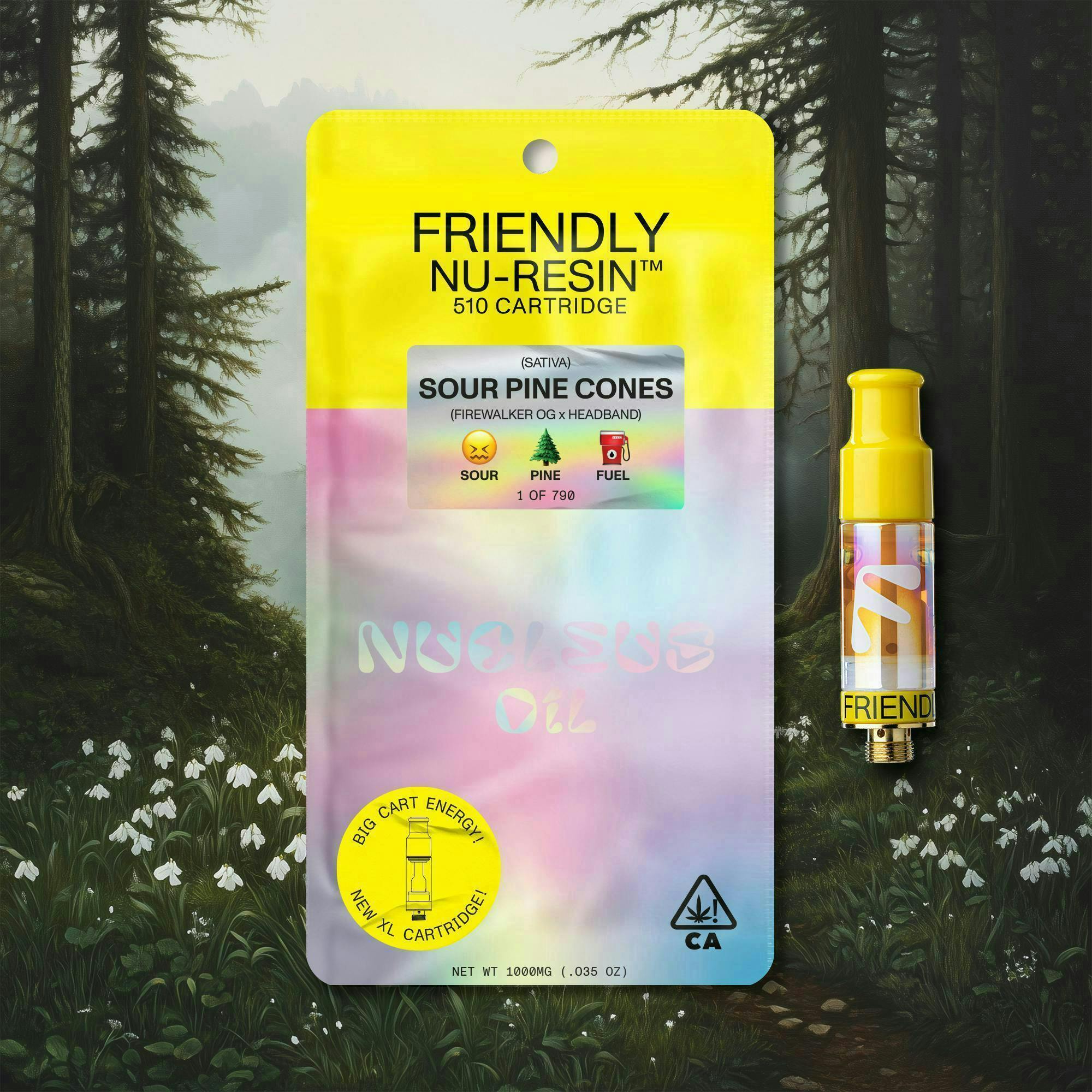 Friendly Brand - Friendly Brand | Sour Pine Cones | Live Nuresin Cartridge | 1g - 1
