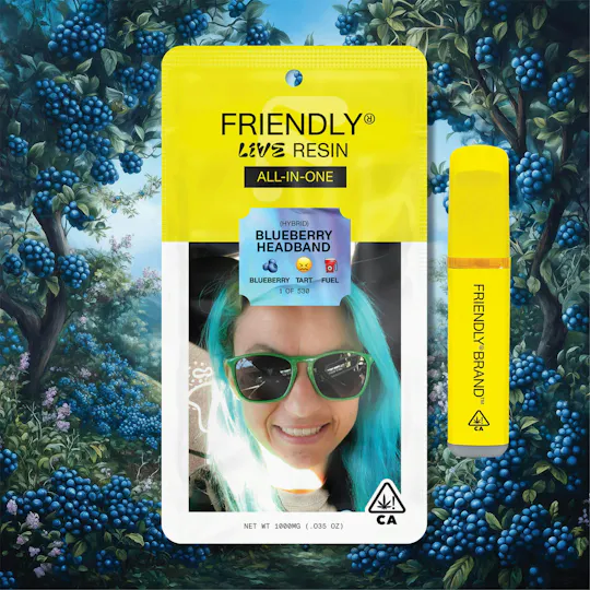 Friendly Brand - Friendly Brand | Blueberry Headband | Live Resin AIO | 1g - 1