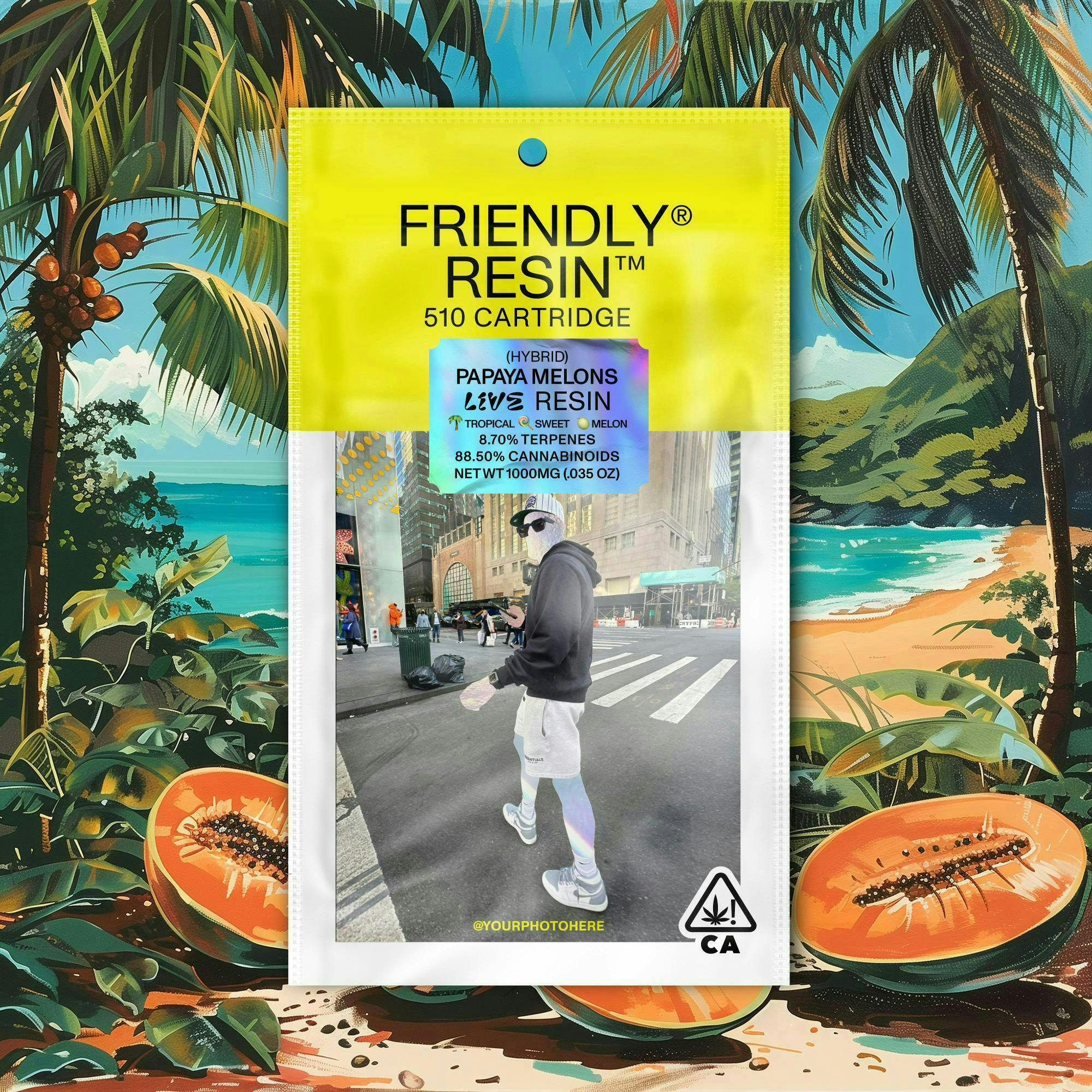 Friendly Brand - Friendly Brand | Papaya Melons | Live Resin Cartridge | 1g - 1