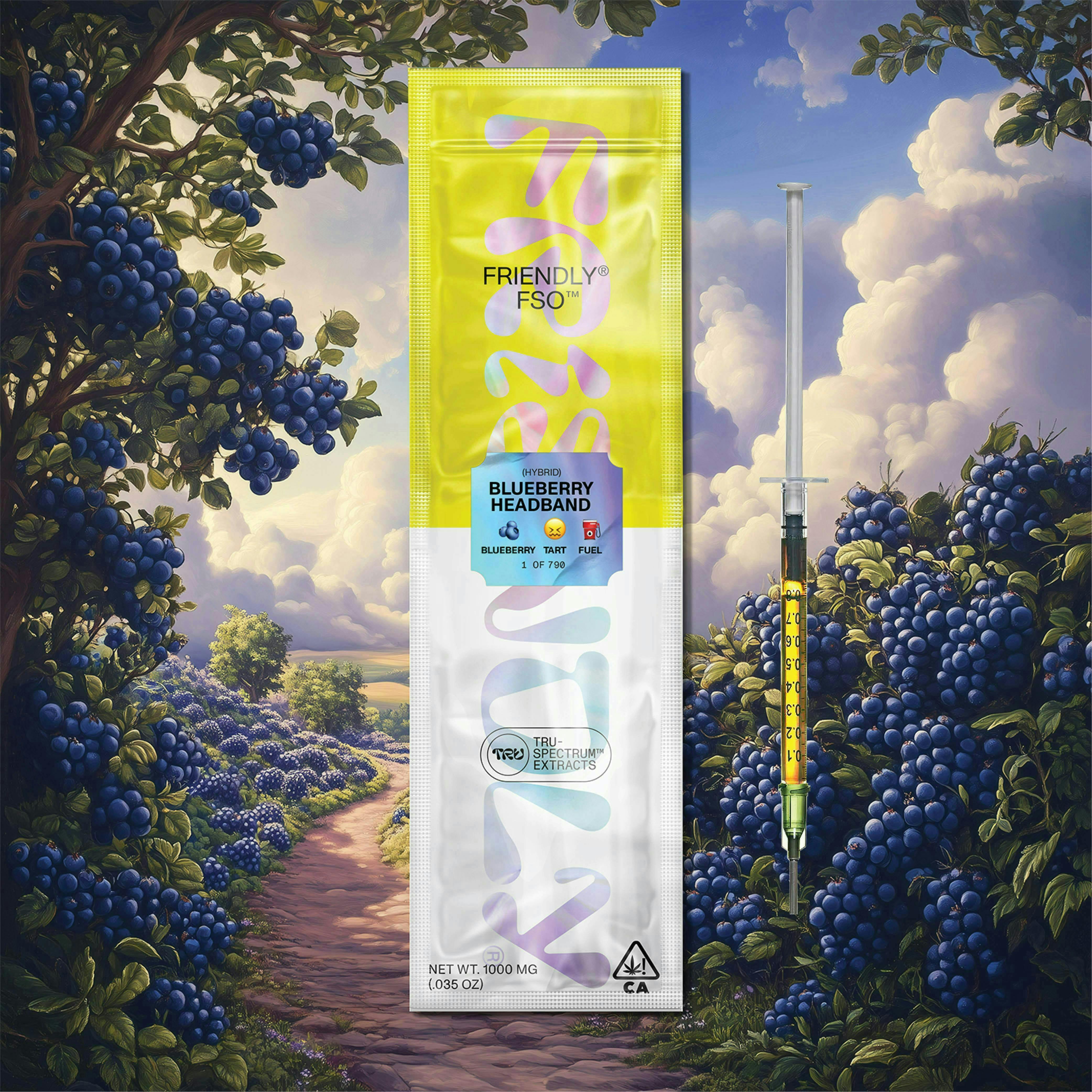 Friendly Brand - Friendly Brand | Live Resin | Blueberry Headband | Extract Oils | 1g - 1