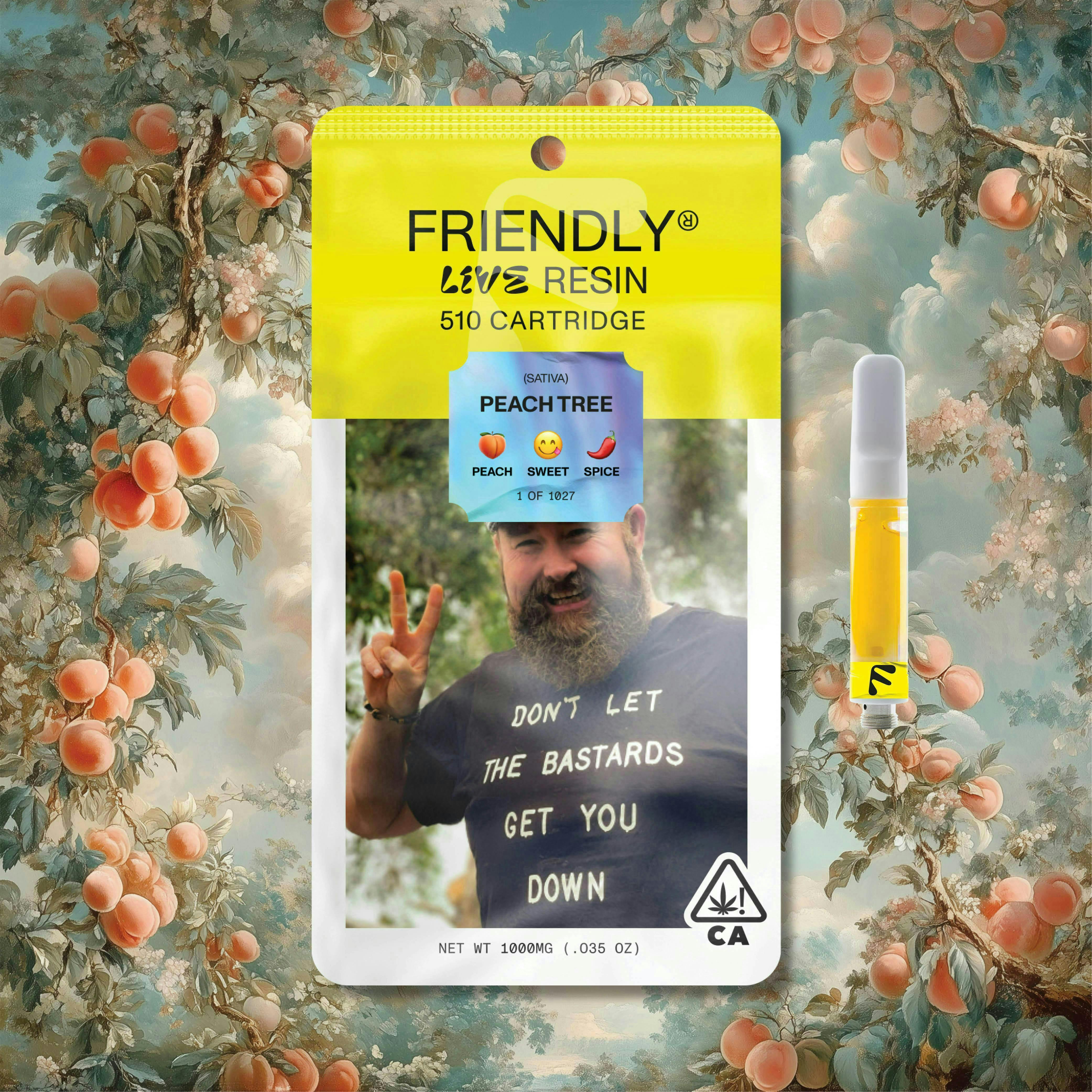 Friendly Brand - Friendly Brand | Peach Tree | Live Resin Cartridge | 1g - 1
