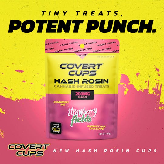Covert Cups - Strawberry Fields - 200MG Hash Rosin Chocolate Cups - Covert Cups - REC - 1