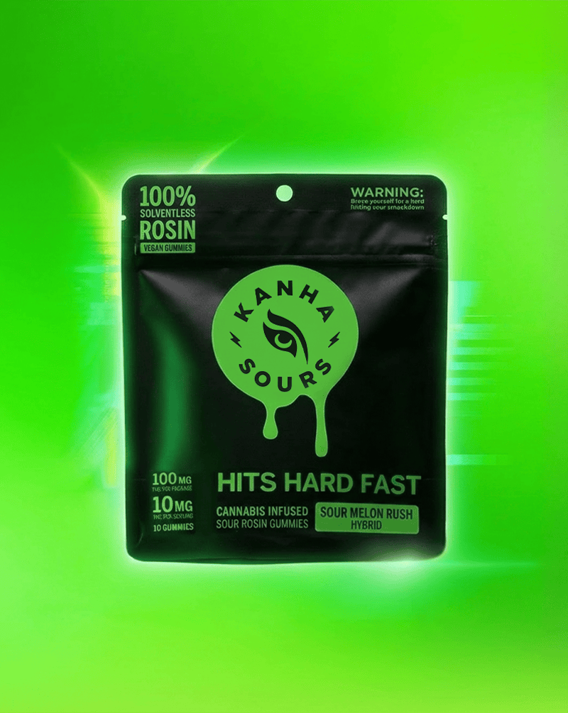 KANHA - Sour Melon Rush | Rosin Sours | Hybrid | 100mg THC | 10-pack - 1
