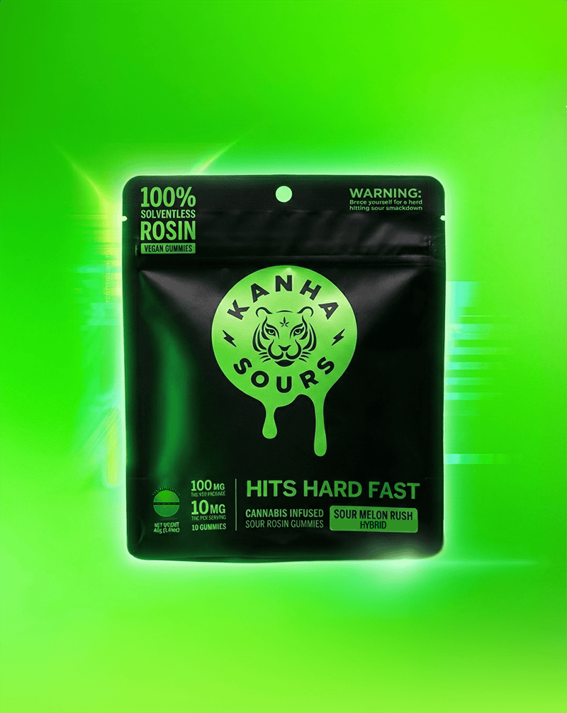 KANHA - Sour Melon Rush | Rosin Sours | Hybrid | 100mg THC | 10-pack - 1