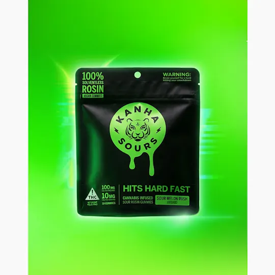 KANHA - Sour Melon Rush | Rosin Sours | Hybrid | 100mg THC | 10-pack - 1