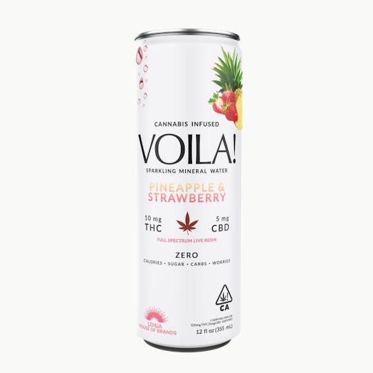 Lehua Brands - Voila Pineapple Strawberry Sparkling Mineral Water 10mg - 1
