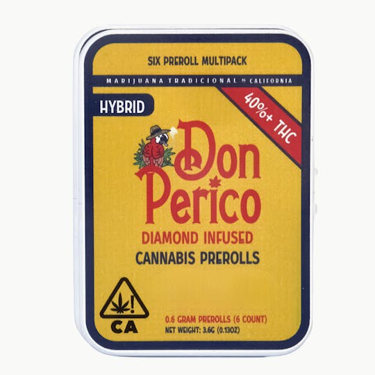 Don Perico - Don Perico - Preroll 6PK Diamond Infused - GMO (Hybrid) - 3.6g - 1