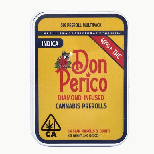 Don Perico - Don Perico - Preroll 6PK Diamond Infused - Purple Push Pop (Indica) - 3.6g - 1