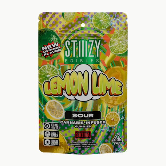STIIIZY - - LEMON LIME - 100MG SOUR EDIBLES - 1