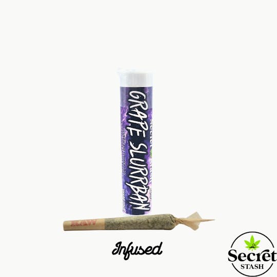 Secret Stash - Concentrate Infused | Full Bud Pre-Roll | Grape Slurrban | Half Gram - 1