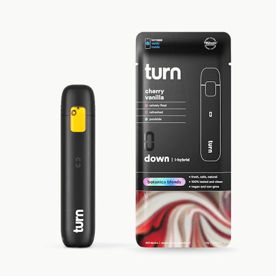 turn - 1.0g AIO | cherry vanilla | botanica blends | down | - 1