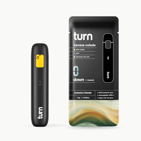 turn - 1.0g AIO | havana colada | botanica blends | down | - 1