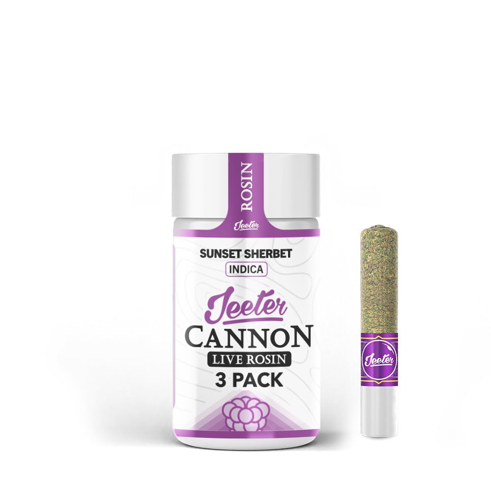 Jeeter - Sunset Sherbet | Live Rosin Cannons | Infused Minis | 0.5g each | 3pk - 1