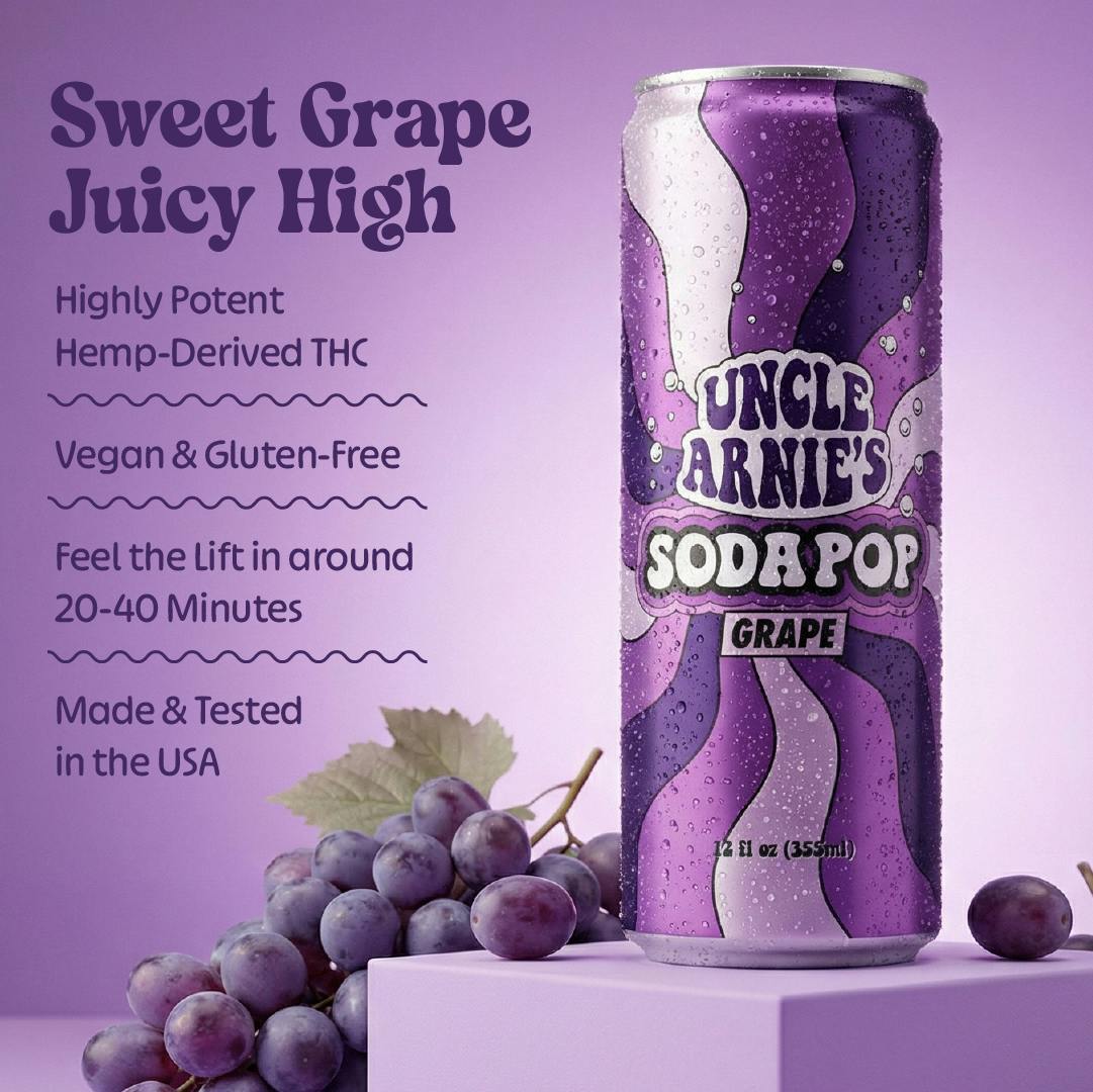 Uncle Arnies - Uncle Arnie's | Grape Soda Pop | Carbonated | 100mg | 12oz - 1