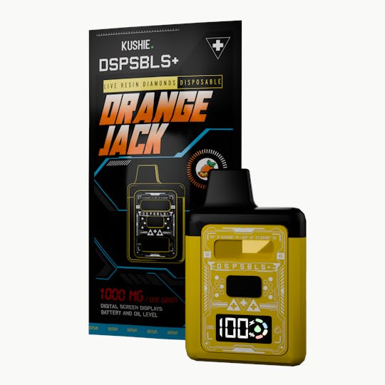 Kushie Brand - Orange Jack (Sativa) - DSPSBLS+ 1G Live Resin Diamonds All In One - 1