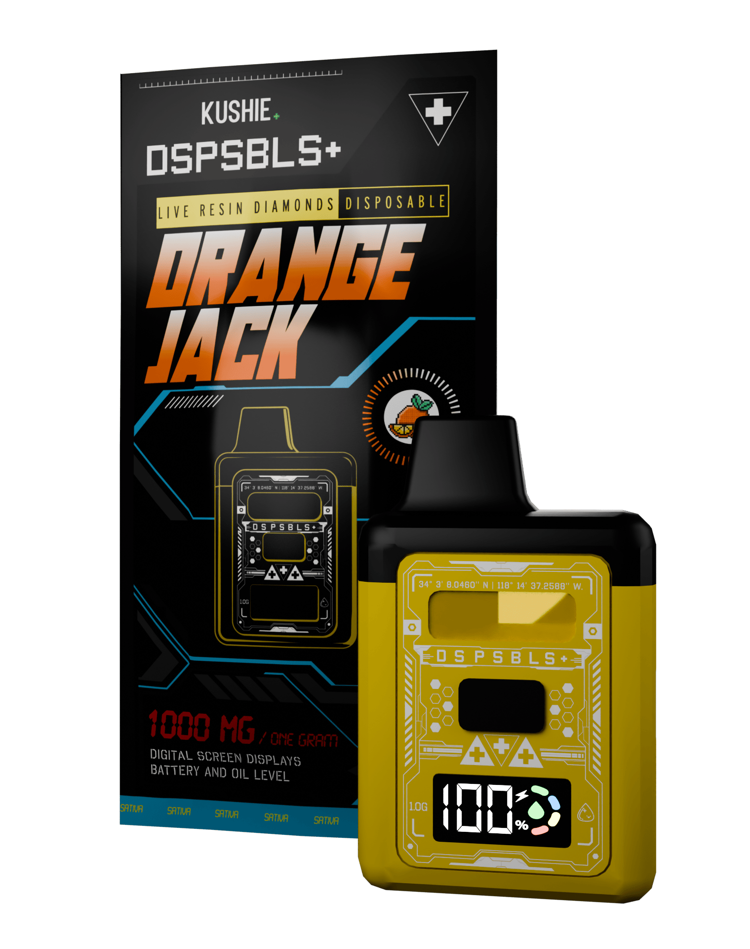 Kushie Brand - Orange Jack | DSPSBLS+ Live Resin Disposable | 1g - 1