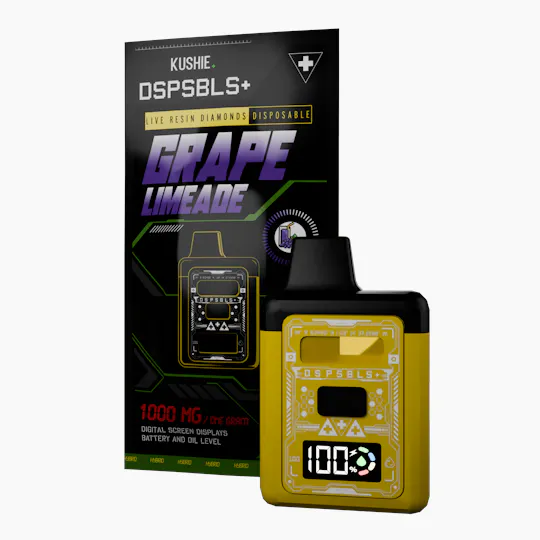 Kushie Brand - Grape Limeade | DSPSBLS+ Live Resin Disposable | 1g - 1