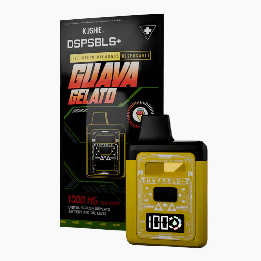 Kushie Brand - Guava Gelato | DSPSBLS+ Live Resin Disposable | 1g - 1