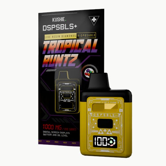 Kushie Brand - Tropical Runtz (Indica) - DSPSBLS+ 1G Live Resin Diamonds All In One - 1