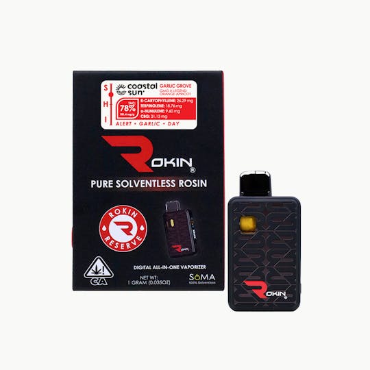 Rokin Cannabis - Rokin x Coastal Sun - Reserve Rosin - Garlic Grove - AIO 1.0g - 1