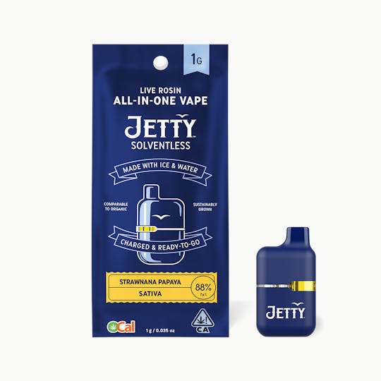 Jetty Extracts - Strawnana Papaya OCal Solventless All-in-One Mini Tank Vape 1g - 1