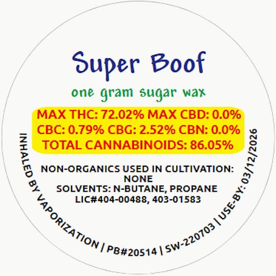 Ten Six Labs - Super Boof - 1g Sugar Wax - 1