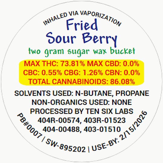 Ten Six Labs - Sugar Wax | 2g | Fried Sour Berry - 1