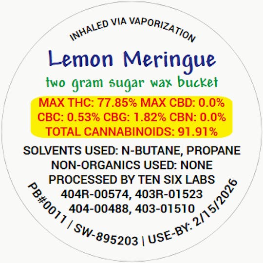 Ten Six Labs - Sugar Wax | 2g | Lemon Meringue - 1