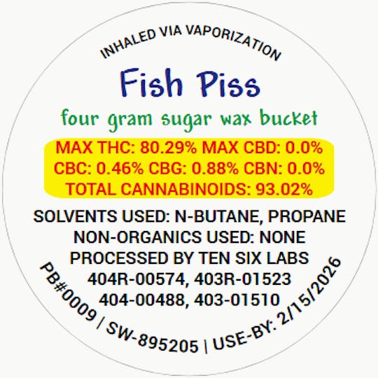 Ten Six Labs - Sugar Wax | 4g | Fish Piss - 1