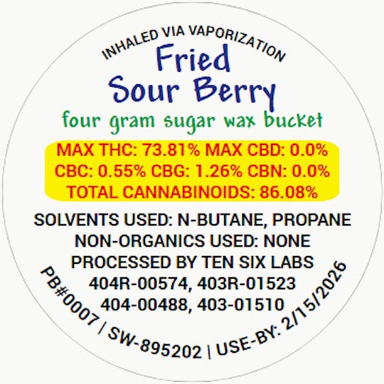 Ten Six Labs - Sugar Wax | 4g | Fried Sour Berry - 1