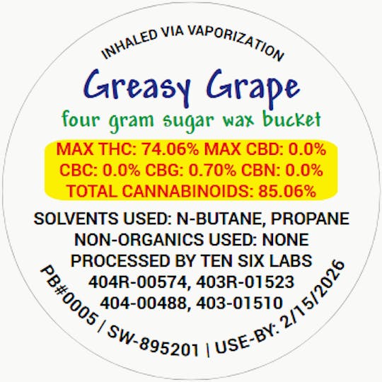 Ten Six Labs - Sugar Wax | 4g | Greasy Grape - 1