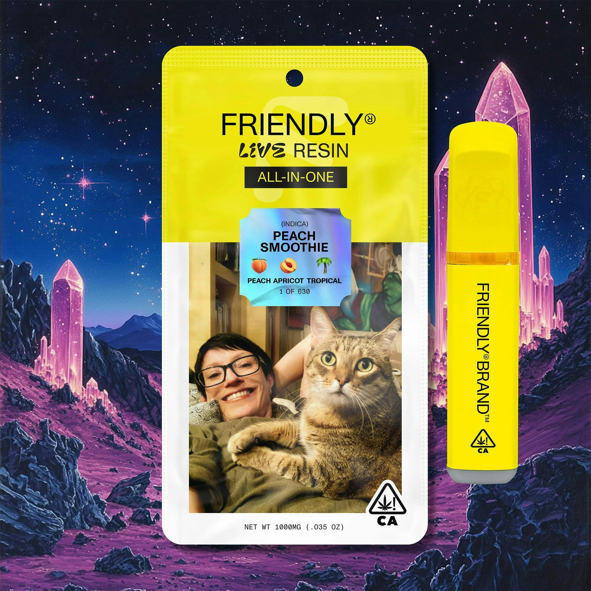 Friendly Brand - Friendly Brand | Peach Smoothie | Live Resin AIO | 1g - 1