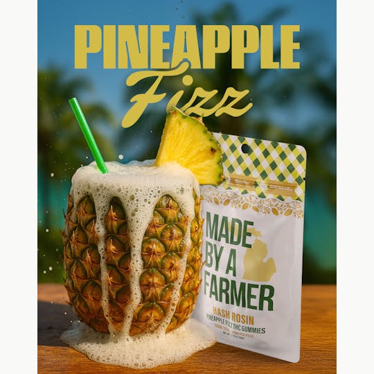 Made By A Farmer - 200mg Hash Rosin Solventless Gummy - Pineapple Fizz 10pcs x 20mg (Vegan) - 1