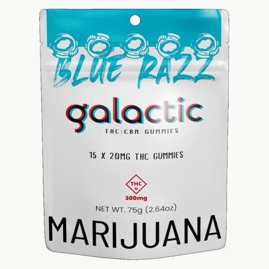 Galactic Cannabis - Blue Razz 5:2 THC:CBN Gummies 15pk (300mg) - 1