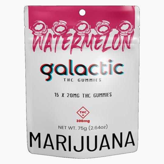 Galactic Cannabis - Watermelon THC Gummies 15pk (300mg) - 1